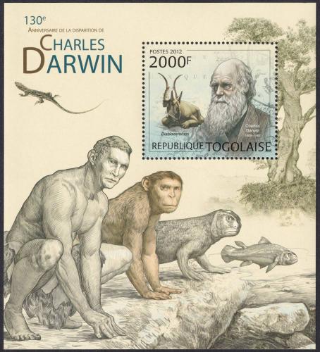 Potov znmka Togo 2012 Charles Darwin Mi# Block 721 Kat 8