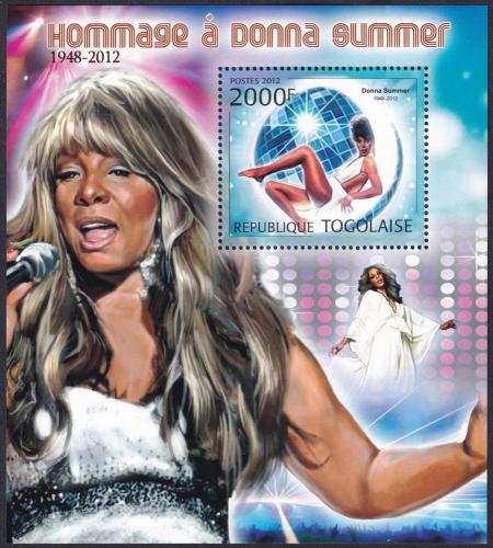 Potov znmka Togo 2012 Donna Summer, zpvaka Mi# Block 735 Kat 8