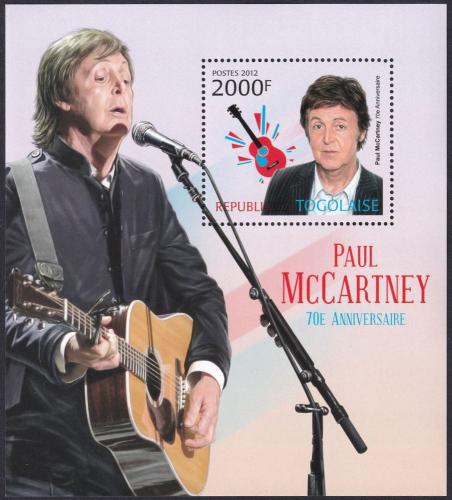 Potov znmka Togo 2012 Paul McCartney, The Beatles Mi# Block 726 Kat 8