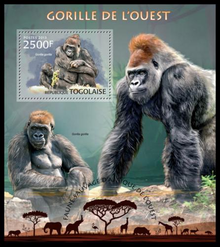 Potov znmka Togo 2013 Gorily Mi# Block 798 Kat 10