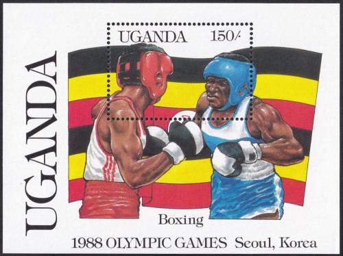 Potov znmka Uganda 1987 LOH Soul, box Mi# Block 70 Kat 7.50