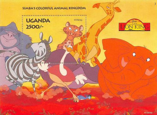 Potov znmka Uganda 1994 Disney, Lv krl Mi# Block 222