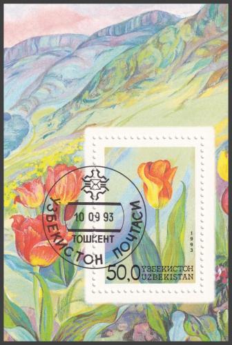 Potov znmka Uzbekistan 1993 Tulipn Mi# Block 2