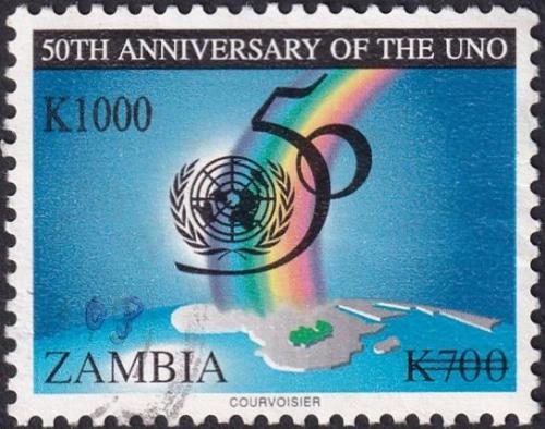 Potov znmka Zambia 1995 OSN, 50. vroie Mi# 651