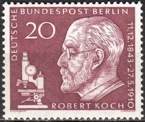 Potov znmka Zpadn Berln 1960 Robert Koch, bakteriolog Mi# 191