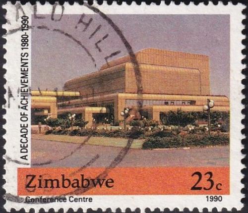 Potov znmka Zimbabwe 1990 Konferenn budova v Harare Mi# 437 - zvi obrzok