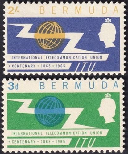 Potov znmky Bermudy 1965 ITU, 100. vroie Mi# 185-86