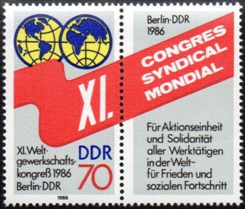 Potov znmky DDR 1986 Kongres odbor B Mi# 3049