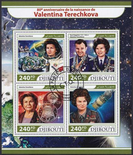 Potov znmky Dibutsko 2017 Valentina Trekovov 1E Mi# 1638-41 Kat 10