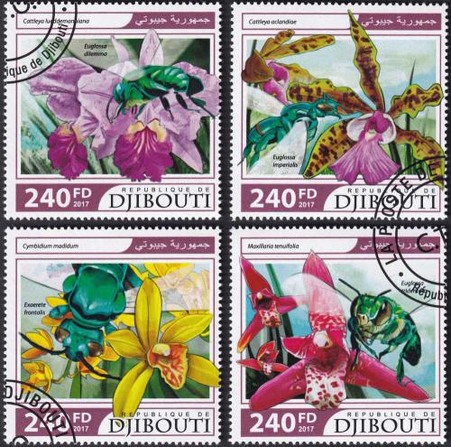 Potov znmky Dibutsko 2017 Vely a orchideje 1D Mi# 1687-90 Kat 10