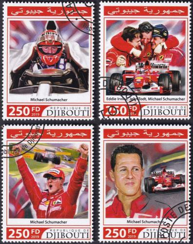 Potov znmky Dibutsko 2019 Michael Schumacher 1D Mi# 3086-89 Kat 10.50