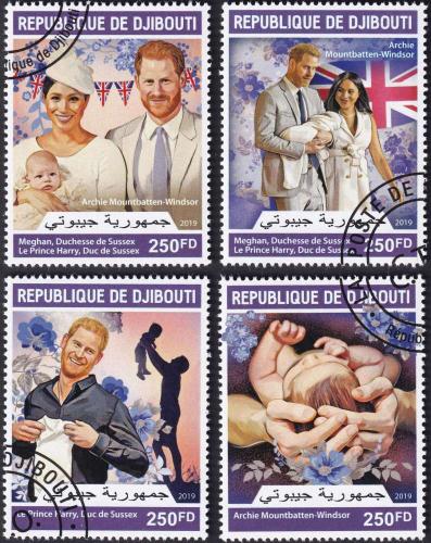 Potov znmky Dibutsko 2019 Princ Harry a Meghan Markle 1D Mi# 3204-07 Kat 10.50