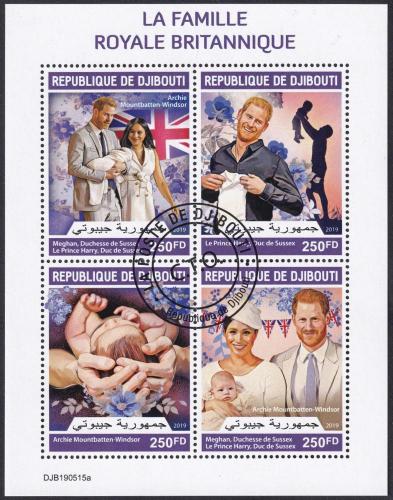 Potov znmky Dibutsko 2019 Princ Harry a Meghan Markle 1E Mi# 3204-07 Kat 10.50