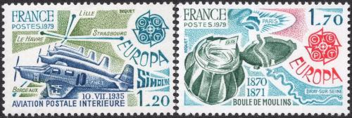 Potov znmky Franczsko 1979 Eurpa CEPT, historie poty Mi# 2148-49