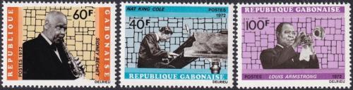 Potov znmky Gabon 1972 Jazzov hudebnci Mi# 478-80 Kat 8