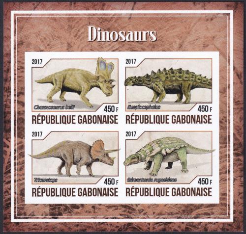 Potov znmky Gabon 2017 Dinosaury neperf. 1A Mi# N/N