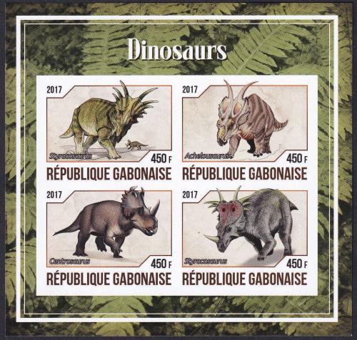 Potov znmky Gabon 2017 Dinosaury neperf. 1B Mi# N/N