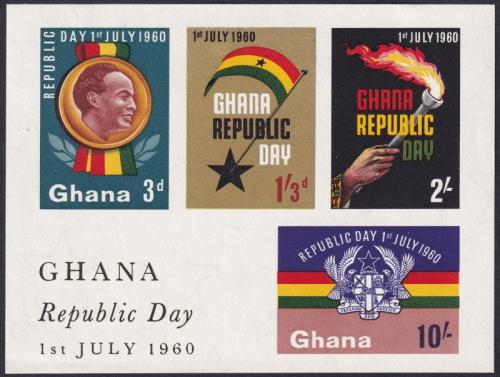 Potov znmky Ghana 1960 Vyhlen republiky Mi# Block 2
