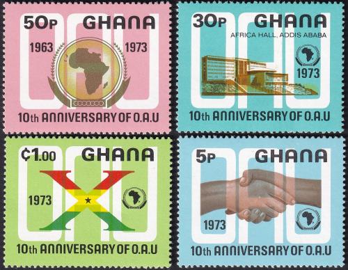 Potov znmky Ghana 1973 Vro OAU Mi# 516-19