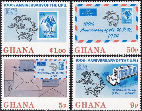 Potov znmky Ghana 1974 Vro UPU Mi# 548-51