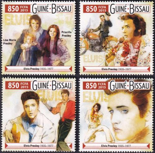 Potov znmky Guinea-Bissau 2015 Elevys Presley 1B Mi# 8105-08 Kat 14