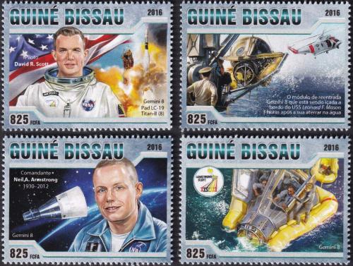 Potov znmky Guinea-Bissau 2016 Kosmick let Gemini 8 1B Mi# 8743-46 Kat 12.50