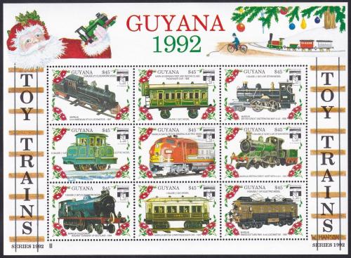 Potov znmky Guyana 1992 Modely lokomotiv a vagn Mi# 3916-24