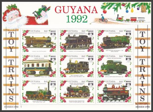 Potov znmky Guyana 1992 Modely lokomotiv a vagn Mi# 3934-42