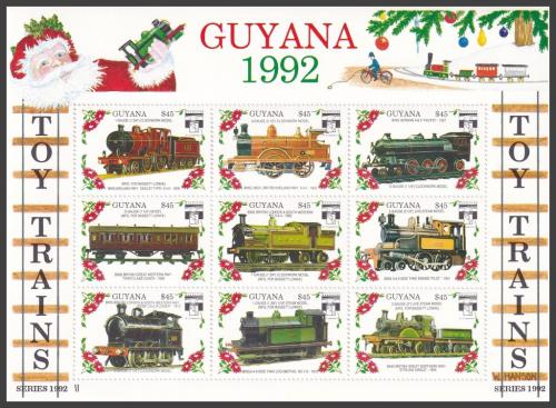 Potov znmky Guyana 1992 Modely lokomotiv a vagn Mi# 3943-51