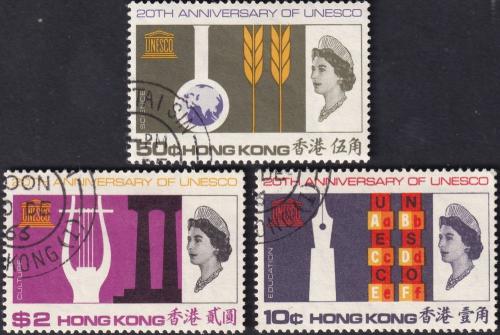 Potov znmky Hongkong 1966 UNESCO, 20. vroie TOP SET Mi# 224-26 Kat 50