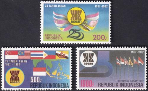 Potov znmky Indonzia 1992 ASEAN, 25. vroie Mi# 1437-39