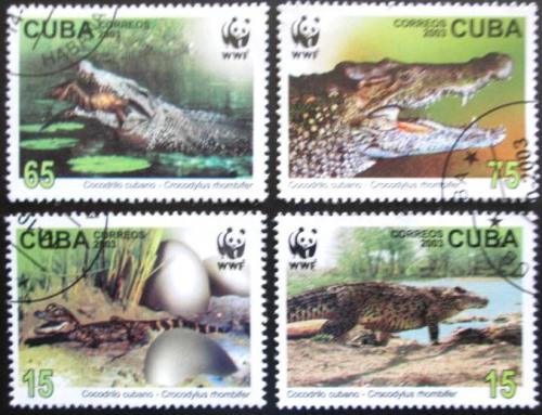 Potov znmky Kuba 2003 Krokodly, WWF Mi# 4553-56 - zvi obrzok
