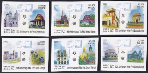 Potov znmky Laos 2005 Eurpa CEPT neperf. Mi# 1973-78 B Kat 25