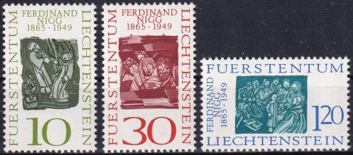 Potov znmky Lichtentajnsko 1965 Umenie, Ferdinand Nigg Mi# 455-57
