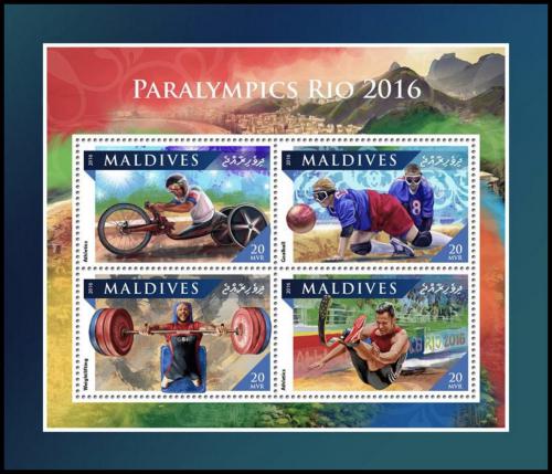 Potov znmky Maldivy 2016 Paralympida Rio de Janeiro Mi# 6706-09 Kat 10