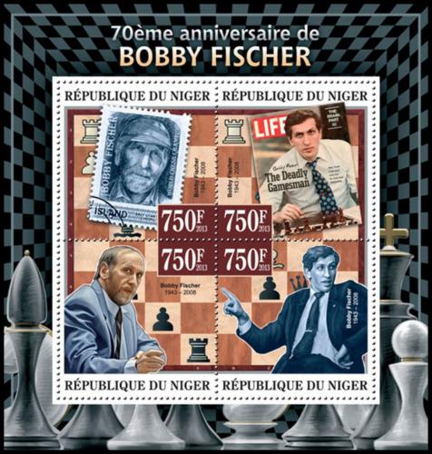 Potov znmky Niger 2013 Bobby Fischer, achy Mi# 2212-15 Kat 12