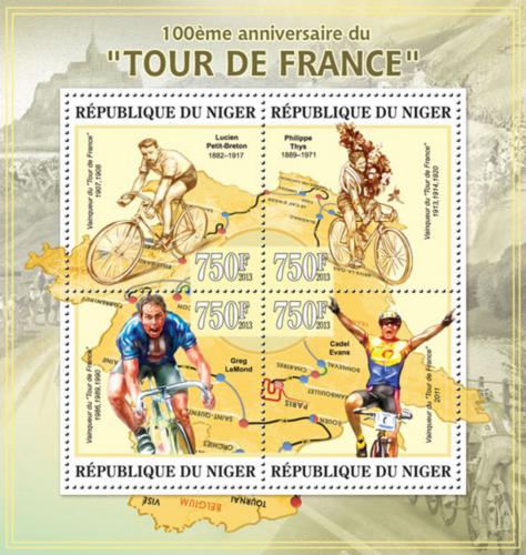 Potov znmky Niger 2013 Tour de France, cyklistika Mi# 2207-10 Kat 12