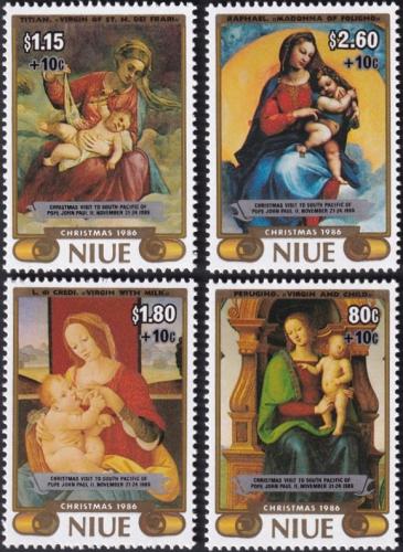 Potov znmky Niue 1986 Umenie TOP SET Mi# 690-93 Kat 25