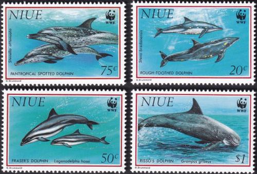 Potov znmky Niue 1993 Delfny, WWF Mi# 822-25 Kat 14