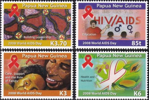 Potov znmky Papua Nov Guinea 2008 Boj proti AIDS Mi# 1368-71 Kat 12