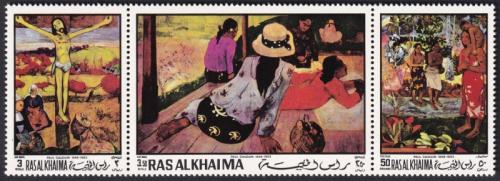 Potov znmky Rs al-Chajma 1970 Umenie, Paul Gauguin Mi# 392-94 A Kat 8