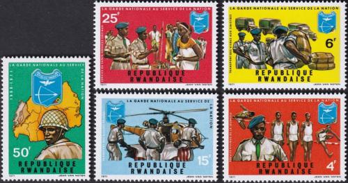 Potov znmky Rwanda 1972 Nrodn garda Mi# 474-78