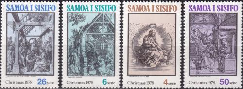 Potov znmky Samoa 1978 Vianoce, umenie, Drer Mi# 395-98