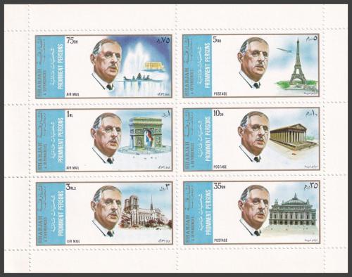 Potov znmky ard 1972 Charles de Gaulle a Pa Mi# 875-80