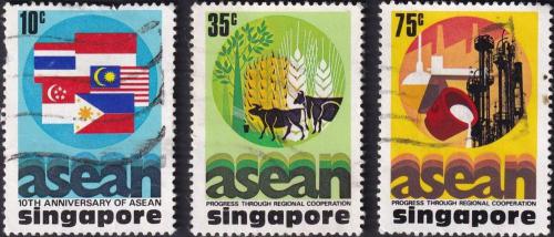 Potov znmky Singapur 1977 ASEAN, 10. vroie Mi# 285-87 Kat 6.50