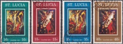 Potov znmky Svt Lucia 1971 Vek noc, umenie, Rubens Mi# 282-85