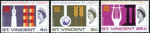 Potov znmky Svt Vincent 1967 UNESCO, 20. vroie Mi# 228-30 Kat 5