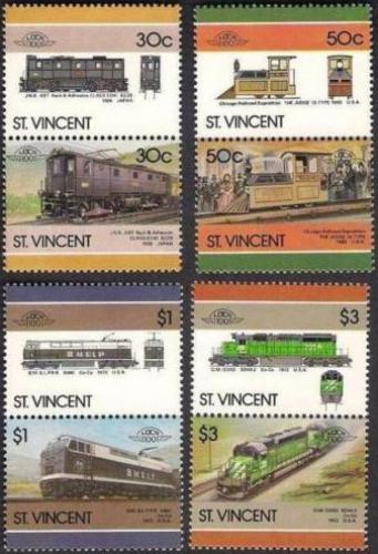 Potov znmky Svt Vincent 1986 Lokomotvy Mi# 962-69 Kat 6