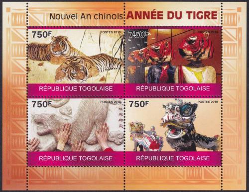 Potov znmky Togo 2010 nsk nov rok, rok tigera Mi# 3584-87 Kat 12