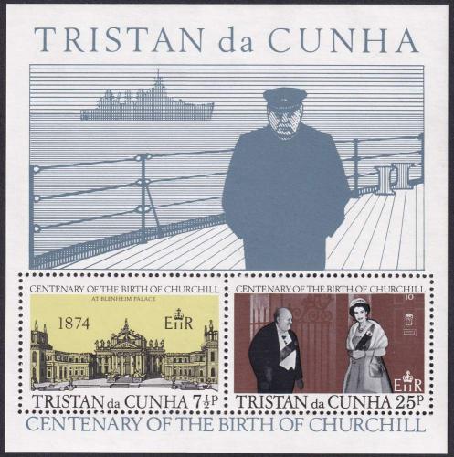 Potov znmky Tristan da Cunha 1974 Winston Churchill Mi# Block 3 